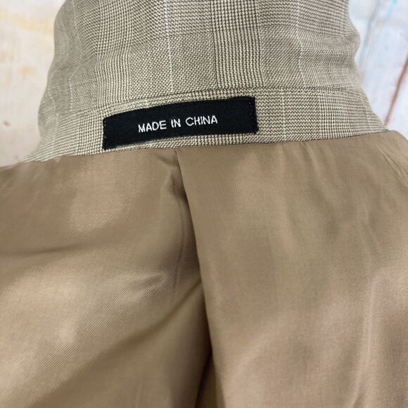 Lauren Ralph Lauren Mens 2 Button Blazer Sport Coat Jacket Beige Plaid 42R - Picture 12 of 13